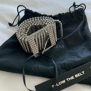 Farah Silver Rhinestone/Crystal Belt